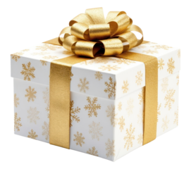 PNG Chrismas present white gift box.