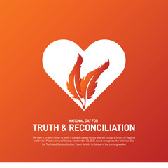 Fototapeta premium national day for truth and reconciliation. national day for truth and reconciliation creative poster, banner, social media post, background, template, postcard design etc. 