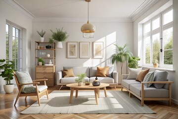 Minimalist Scandi Oasis: Clean Lines, Neutral Colors, Natural Light, Scandinavian Decor