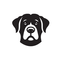 Doge face logo vector silhouette. black dog logo design