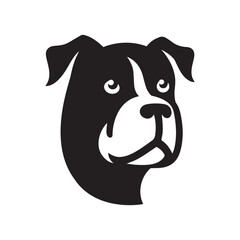 Doge face logo vector silhouette. black dog logo design