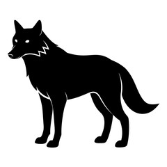 Wolf silhouette vector illustration black animal on white background