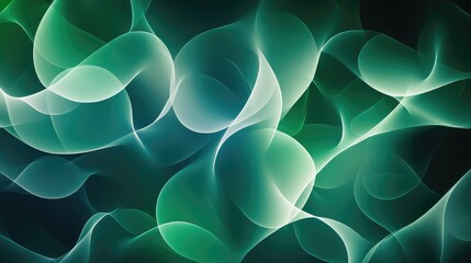 Abstract background with night tones and vibrant clover green gradients, creating depth.