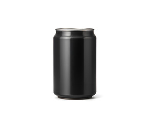 Blank black collapsible beer can koozie mockup isolated, 3d rendering. Empty neoprene cooler holder mock up for tin beverage. Plain drinkware hugger design template. Clear fizzy pop soda sleeve.