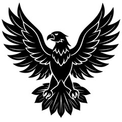 eagle tattoo design vector silhouette illustration black 