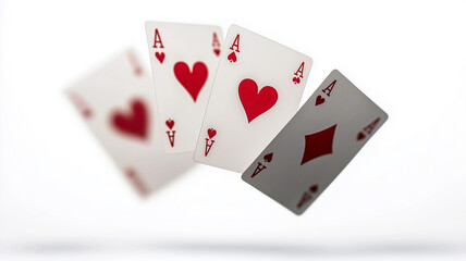 Obraz premium Floating Aces of Hearts and Diamonds