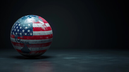 Globe with American Flag Design