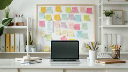 Organized Task Prioritization Board in Home Office for Enhanced Productivity