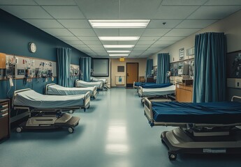 Hospital Room with Empty Beds