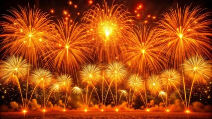 Radiant Orange Pyrotechnics - Sparkling orange powder creating dazzling trails of light, festive, enchanting, warm, illuminating