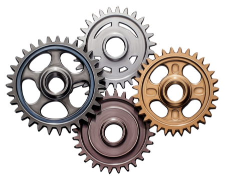 PNG Metal gears wheel spoke clockworks.