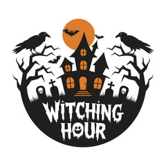 Witching Hour Halloween T-Shirt Design