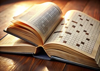 Fototapeta premium Sacred Crossword Codex: Decipher biblical verses within the intricate labyrinth of crossword puzzles.
