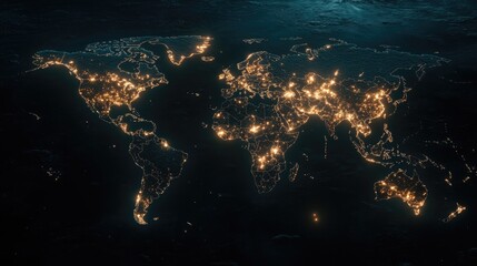 This visual illustrates a world map with illuminated pathways connecting major cities in Latin America, symbolizing the extensive reach of digital marketing services across the region