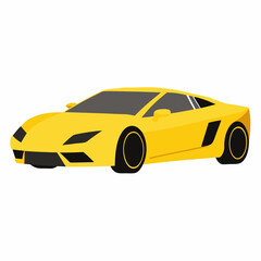 Fototapeta premium Sport Car No Background no shadow, yellow color WHIte background