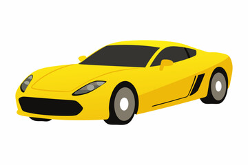 Sport Car No Background no shadow, yellow color WHIte background