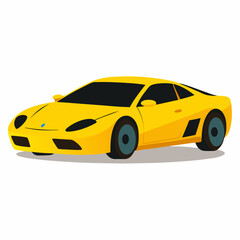 Sport Car No Background no shadow, yellow color WHIte background