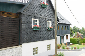 A typical 19th-century house in Upper Lusatia. Saxony, Germany.