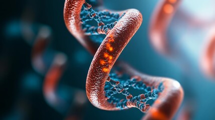 Fototapeta premium Holographic projection of gene silencing mechanisms, advanced biology, epigenetic regulation