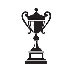 Trophy silhouette vector art white background