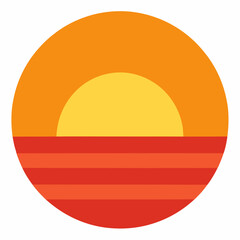 Sunset Vector Icon Design