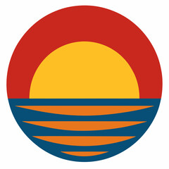 Sunset Vector Icon Design