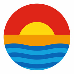 Sunset Vector Icon Design