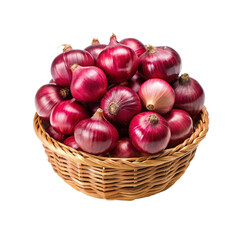 red onions in a basket