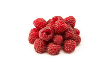 Tasty fresh raspberry isolated on a white background. Top view.