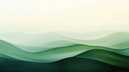 Obraz premium Smooth abstract composition with a gradual transition from soft green to deep green tones.