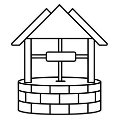Water Well Vector line Art