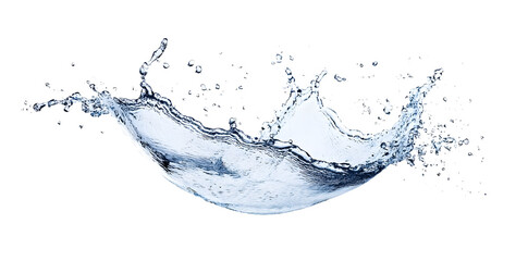 Realistic water splash isolated on white background