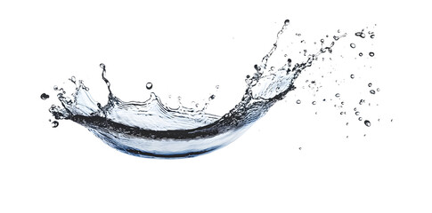 Realistic water splash isolated on white background