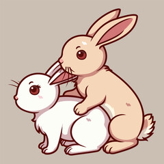 rabbit make love illustration vector