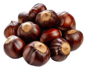Obraz premium PNG Chestnuts on white background