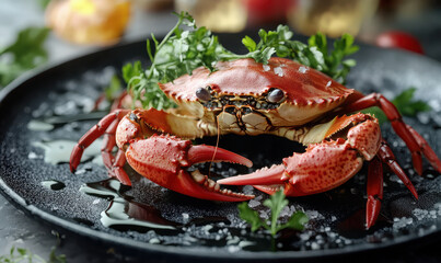Tasty Kamchatka crab dish fresh looking food