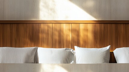 Contemporary Wooden Headboard with Sleek Design for Tranquil Bedroom Atmosphere