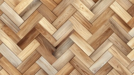 Light Oak Wood Planks Arranged in a Herringbone Pattern