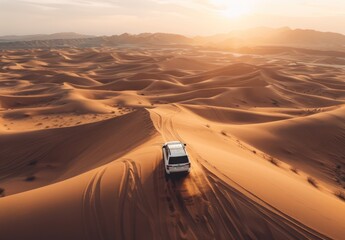 Desert Landscape With 4x4