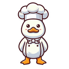 Duck chef Cartoon Mascot. Illustration of duck cartoon