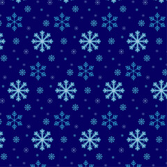 Vector Snowflakes and Snow Seamless Pattern.  Christmas pattern