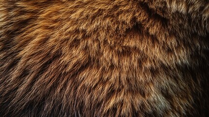 Close-up of rugged brown bear fur with natural highlights and shadows