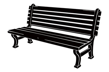 Bench Silhouette Vector Design on White Background