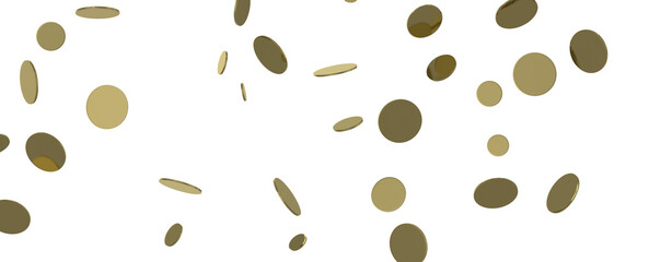 Cascading Celebration: Striking 3D Illustration Showcasing an Abundance of Gold Confetti