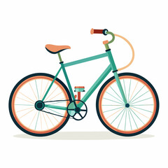 Fototapeta premium A Teal Bicycle with Orange Tires and Spoked Wheels