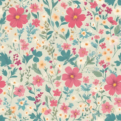 shabby chic cottage core ditsy floral pattern 