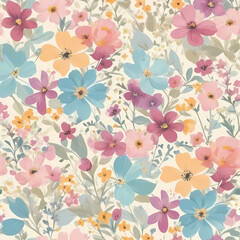 shabby chic cottage core ditsy floral pattern 