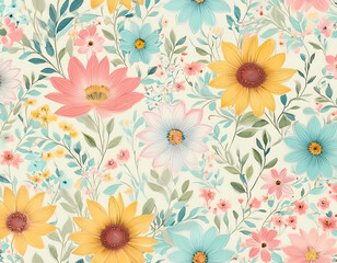 shabby chic cottage core ditsy floral pattern 