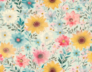 shabby chic cottage core ditsy floral pattern 