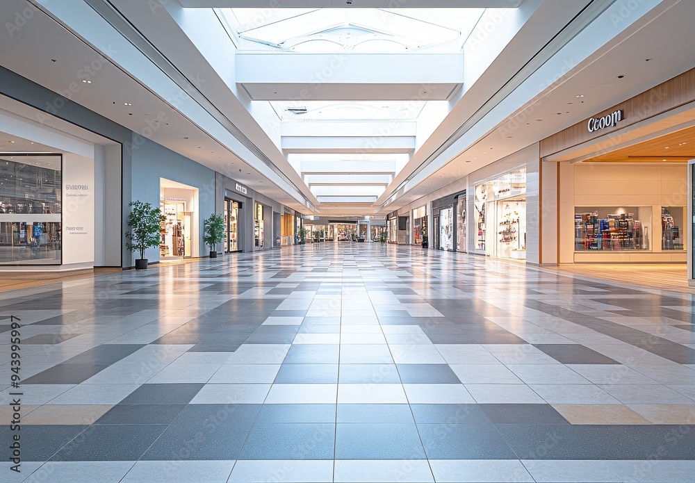 Canvas Prints Empty Mall Corridor